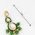 green kundan drop earrings with beads and pearl