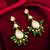 green kundan drop earrings with beads and pearl