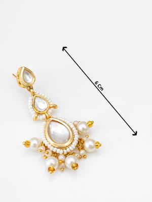 white kundan drop earrings with pearl 3