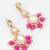 pink kundan drop earrings with beads and pearl