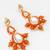 orange kundan drop earrings with beads and pearl