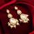 white kundan drop earrings with pearl
