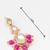 pink kundan drop earrings with beads and pearl
