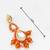 orange kundan drop earrings with beads and pearl