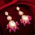 pink kundan drop earrings with beads and pearl