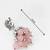oxidized silver peacock jhumka earrings with rose pink jade-style beads and pearl clusters