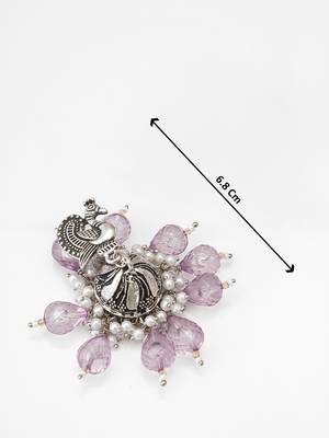 oxidized silver peacock jhumka earrings 3