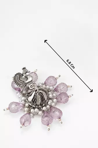 oxidized silver peacock jhumka earrings
