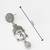 oxidized silver buddha face drop earrings with grey stone pendant