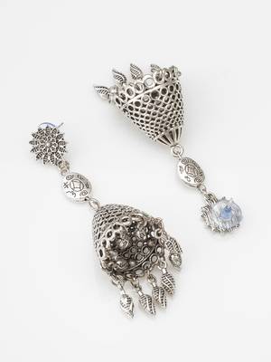 oxidized silver jhumka earrings 2