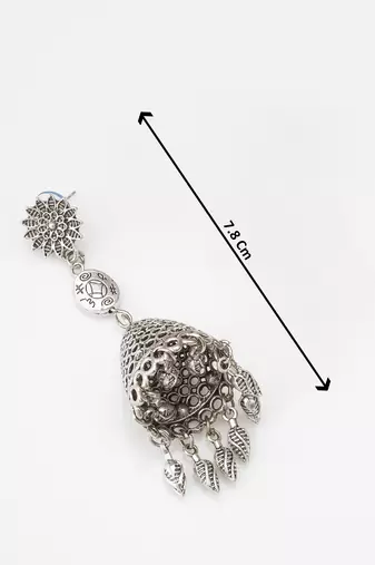 oxidized silver jhumka earrings