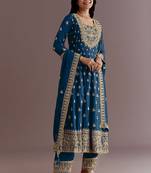 New stylish heavy embroidery sequence work kurta set