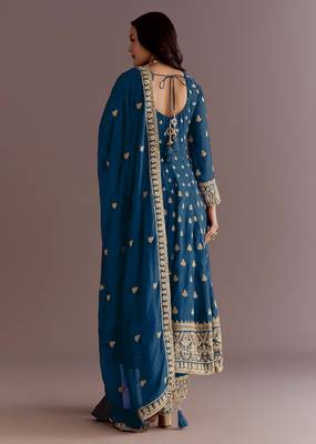 New stylish heavy embroidery sequence work kurta set 2