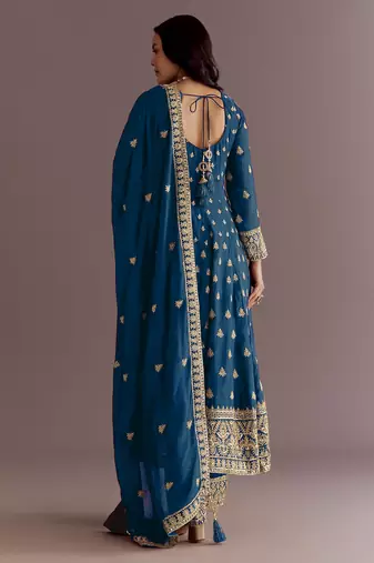 New stylish heavy embroidery sequence work kurta set