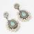 oxidized silver earrings with mint stone and pearl cluster