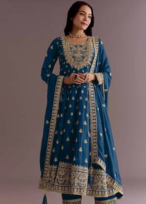 New stylish heavy embroidery sequence work kurta set 3