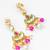 gold-tone kundan chandbali earrings with bead drops
