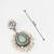 oxidized silver earrings with mint stone and pearl cluster