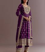 New stylish heavy embroidery sequence work kurta set