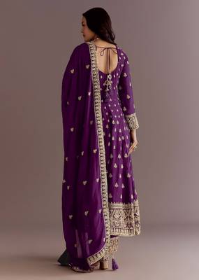 New stylish heavy embroidery sequence work kurta set 2