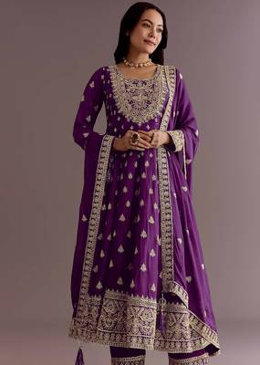 New stylish heavy embroidery sequence work kurta set 3