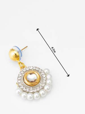 gold-tone kundan circular drop earrings with pearl border and crystal 3