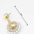 gold-tone kundan circular drop earrings with pearl border and crystal
