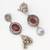oxidized silver jhumka earrings with stone