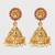 classic stone bordered deity jhumka earrings