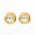 gold plated white round stud earrings with kundan stones