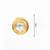 gold plated white round stud earrings with kundan stones