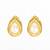 gold-toned teardrop kundan stud earrings