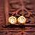 gold plated white round stud earrings with kundan stones