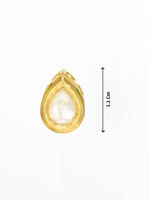 gold-toned teardrop kundan stud earrings 3