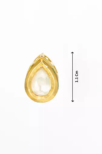 gold-toned teardrop kundan stud earrings