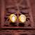 traditional gold-plated kundan stud earrings round minimal design