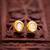 traditional gold-plated kundan stud earrings round minimal design