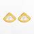 gold plated square-cut white stone stud earrings