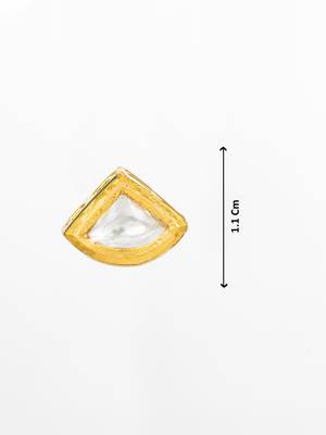 gold plated square-cut white stone stud earrings 4