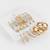 gold plated minimal studs & hoops earring combo set with pearls (pack of 9 pairs)
