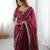 maroon silk blend sequin embroidered saree with blouse