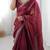 maroon silk blend sequin embroidered saree with blouse