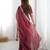 maroon silk blend sequin embroidered saree with blouse