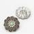 oxidized floral motif stud earrings with green stone