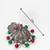 oxidized multicolor beaded statement jhumka earrings