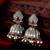 oxidized multicolor beaded statement jhumka earrings