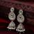 oxidized green beaded traditional jhumka earrings