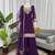 Purple foux georgette sequence work plazo suit set