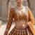 MUSTARD Faux Georgette Real Mirror Work Lehenga Choli