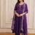 Purple Embroidered kurta set with dupatta 